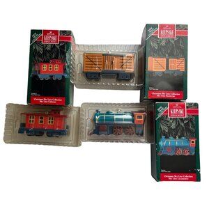 Hallmark Keepsake Metal Christmas Train Ornaments 1992 Set Of 3 (of 4) With Box